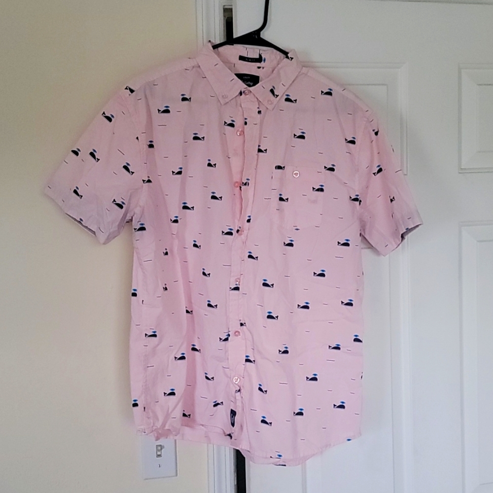Pink whale button down